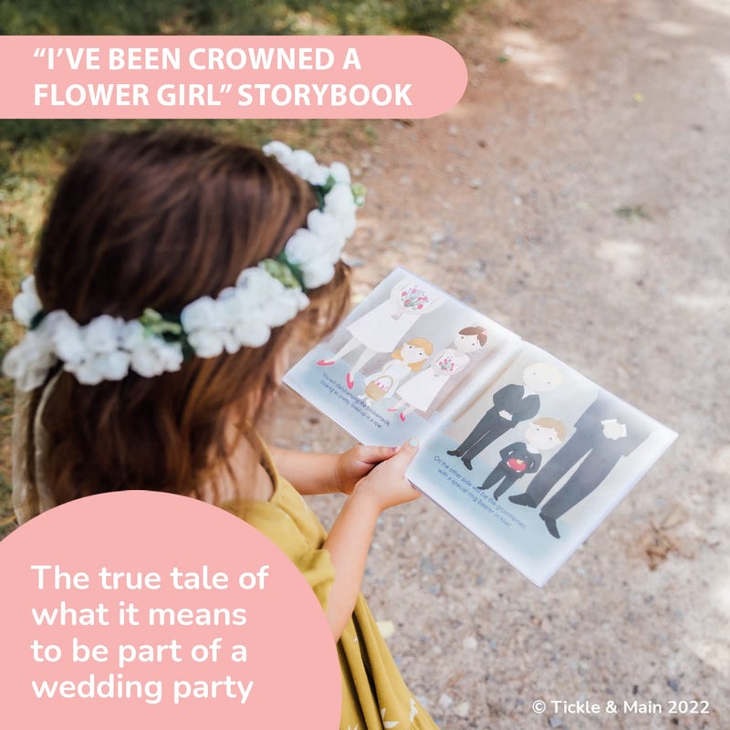 Tickle & Main Flower Girl Gift Set  Flower Girl Proposal  Book with Floral Crown Headband Headpiece in Adorable Gift Box - Image 5